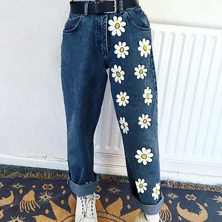 Printed slim jeans