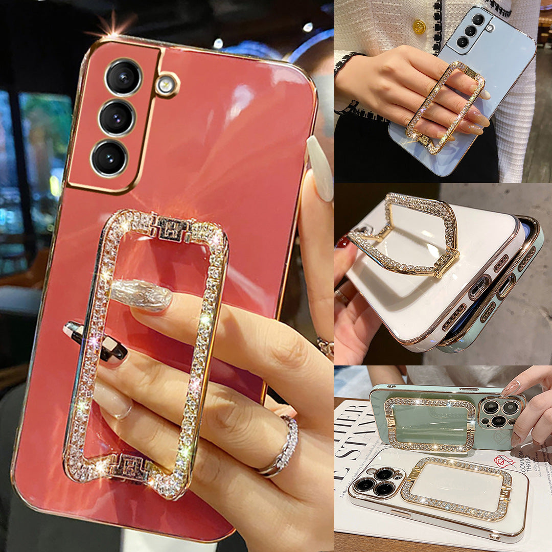 Women's Fashion Simple Diamond Bracket Phone Case