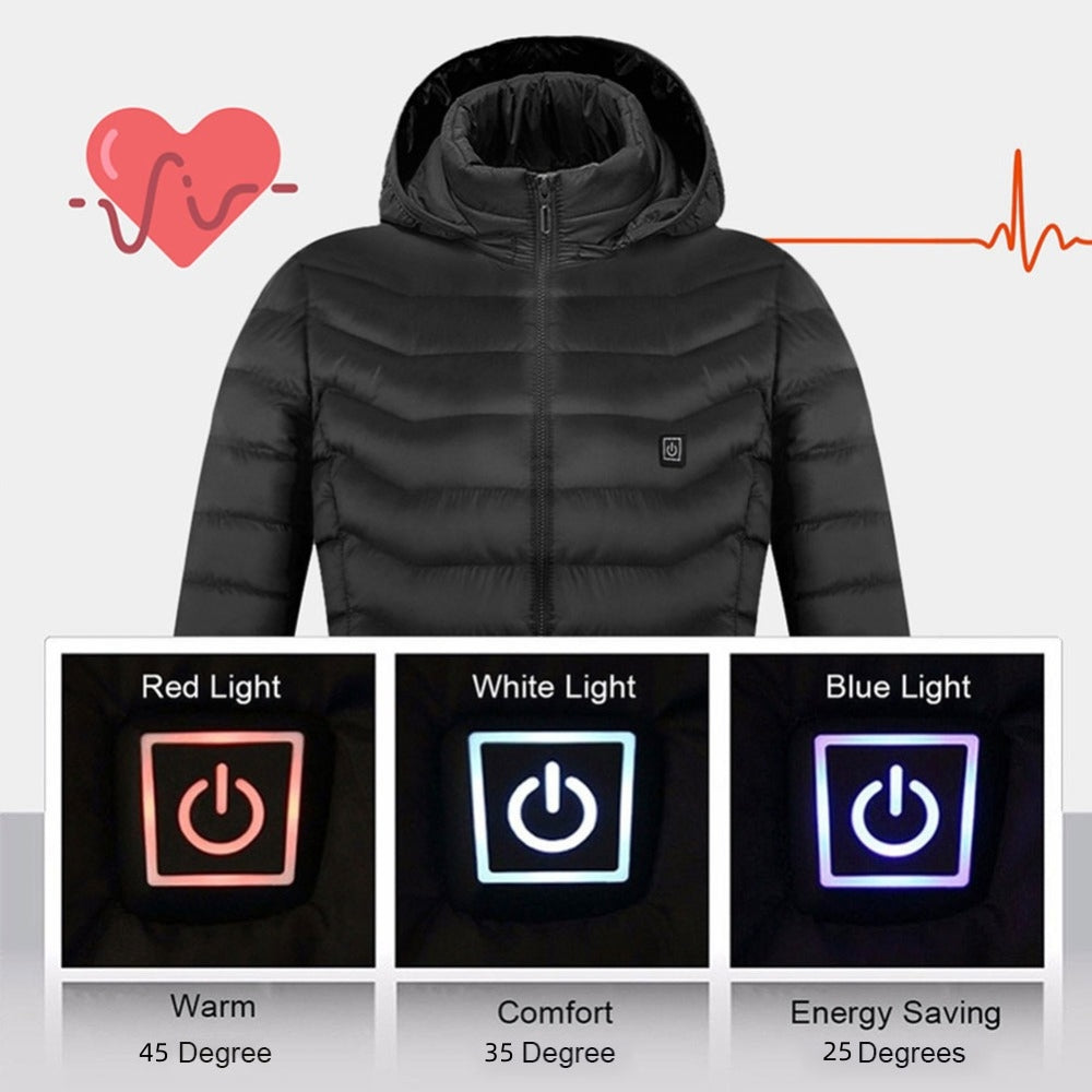 New Heated Jacket Coat USB Electric Jacket Cotton Coat Heater Thermal Clothing Heating Vest Men's Clothes Winter - taylorkinfo