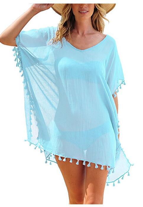 Fringed Ball Beach Blouse