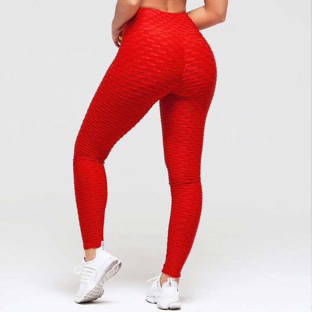 Hip-turned Folds Elastic High-waist Fitness Leggings Breathable Slim Indoor Sports - taylorkinfo