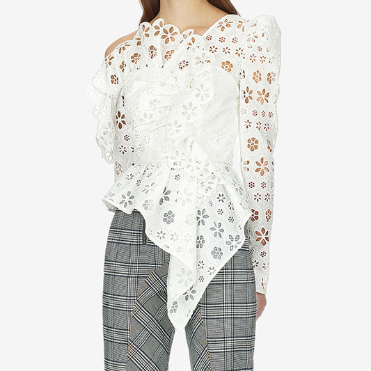 Hollow versatile blouse