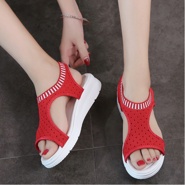 Women's Shoes Summer Thick-bottomed Mesh Hollow Out Sandals