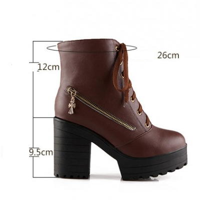 High heeled British retro Martin boots