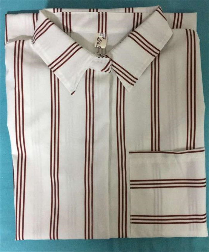 Women's blouses with loose stripes and long sleeves