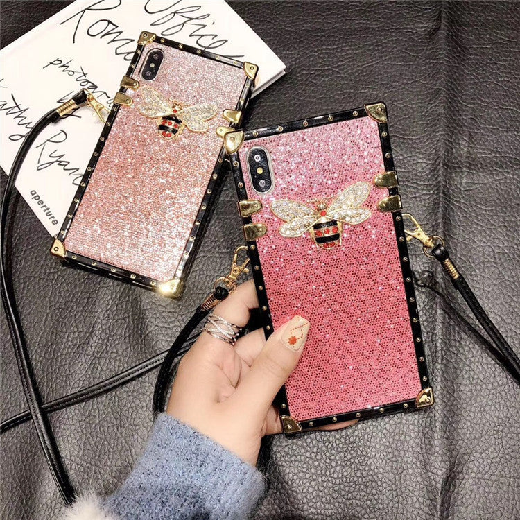 Compatible with Apple , Fashionable Mobile Phone Case With Glitter Diamond Color Matching