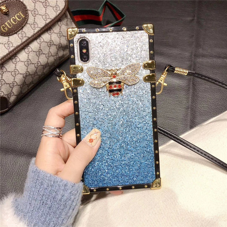 Compatible with Apple , Fashionable Mobile Phone Case With Glitter Diamond Color Matching