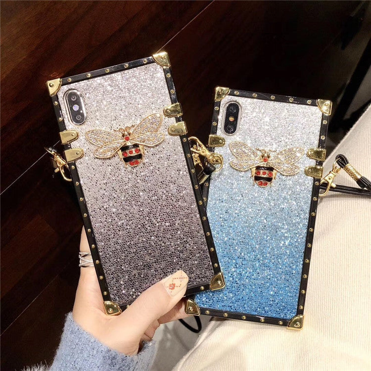 Compatible with Apple , Fashionable Mobile Phone Case With Glitter Diamond Color Matching