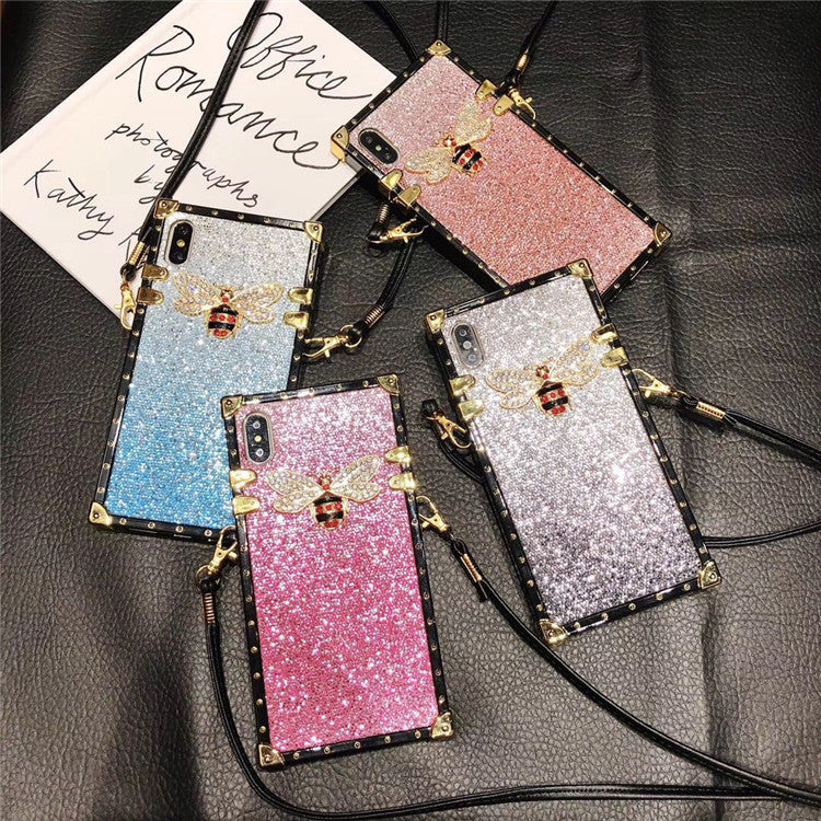 Compatible with Apple , Fashionable Mobile Phone Case With Glitter Diamond Color Matching