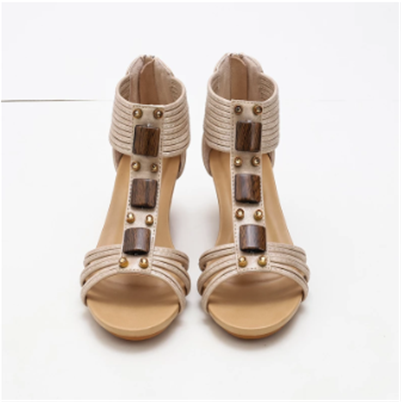 Sexy Sweet Mother Shoes Back Zipper Platform Roman Shoes