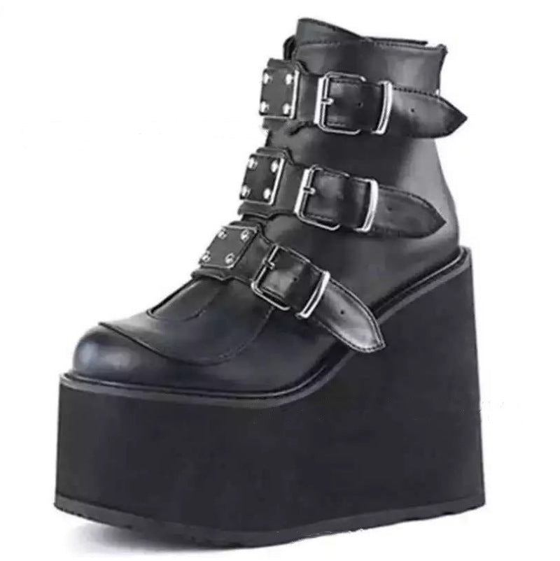 Plus Size Women'S Shoes Short Boots Women'S Colorful Super High-Heeled Wedge Martin Boots