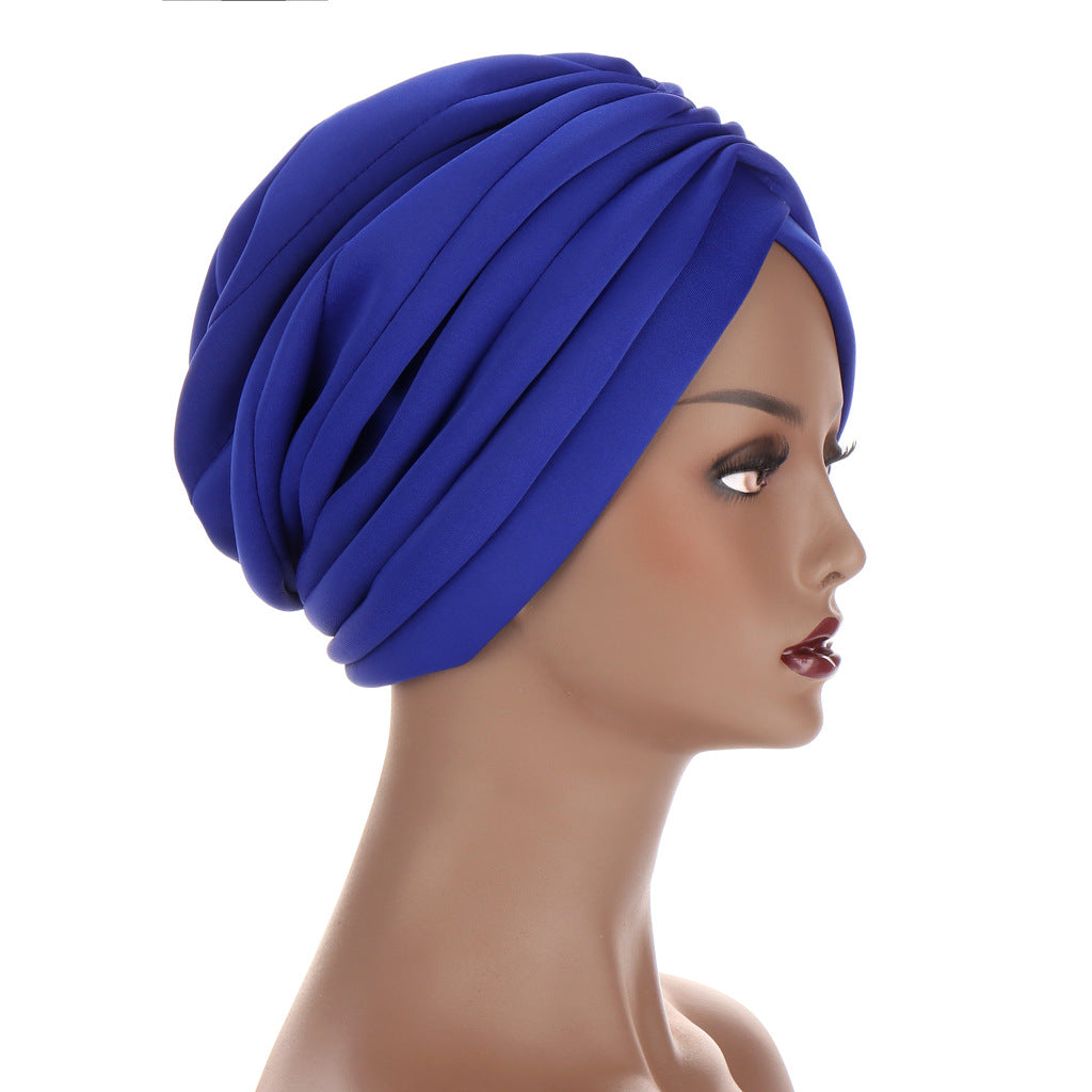 New Headwraps Hats For Women Solid Twist Ruffle Cotton Caps Chemo Beanies Turban Headwear Hats For Cancer