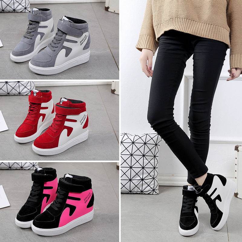 Invisible Inside Heightener Canvas Women's Shoes Korean High-top Shoes Thick Soles Casual Shoes Student Sports