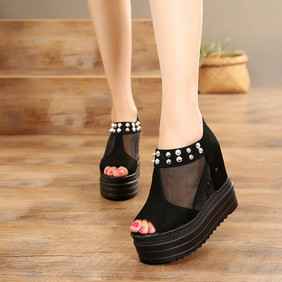 Summer Thick-Soled Platform Ankle Boots Women'S College Style