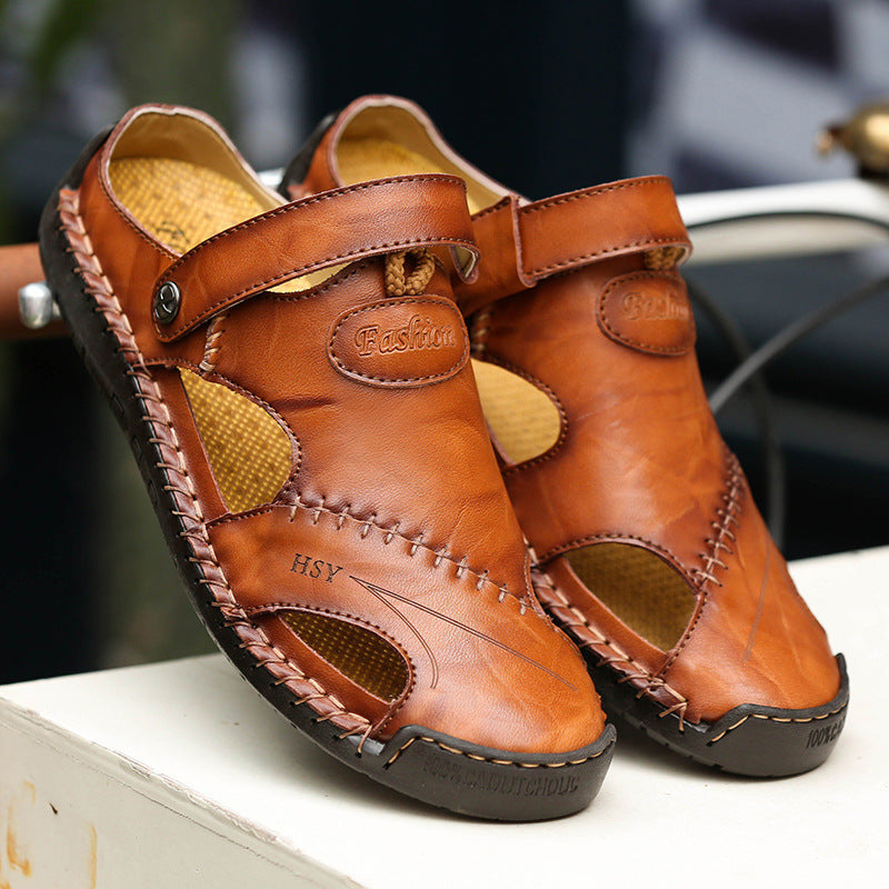 Genuine Leather Roman Summer Sandals For Men - taylorkinfo