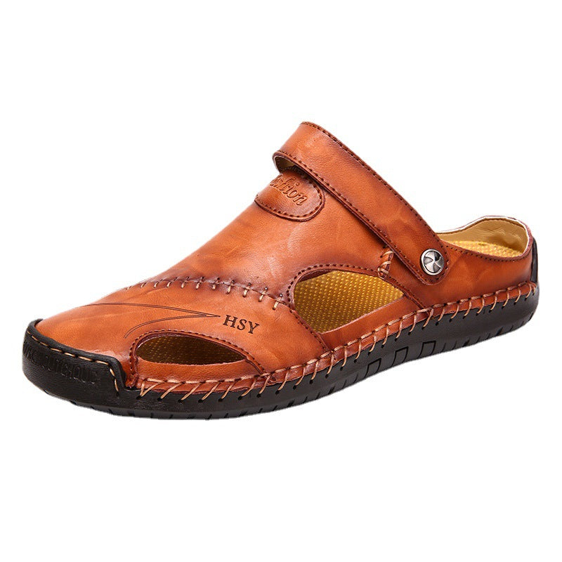 Genuine Leather Roman Summer Sandals For Men - taylorkinfo