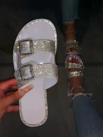 Jelly-soled Rhinestone Sandals And Slippers Beach Shoes Women's Slippers - taylorkinfo