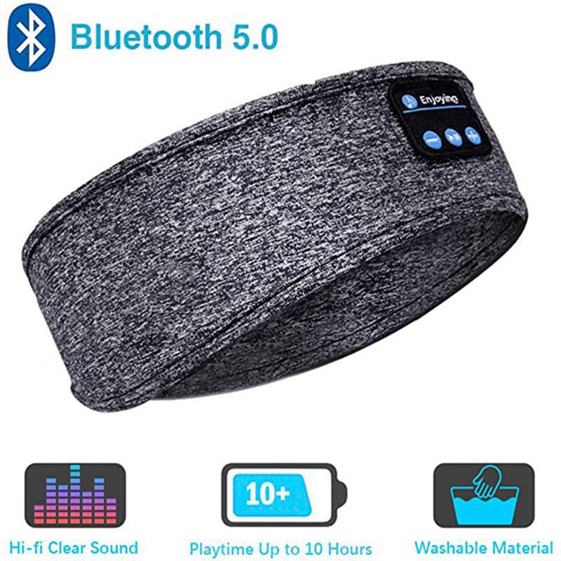 Wireless Bluetooth Sleeping Headphones Headband Thin Soft Elastic Comfortable Music Ear Phones Eye Mask For Side Sleeper Sports - taylorkinfo