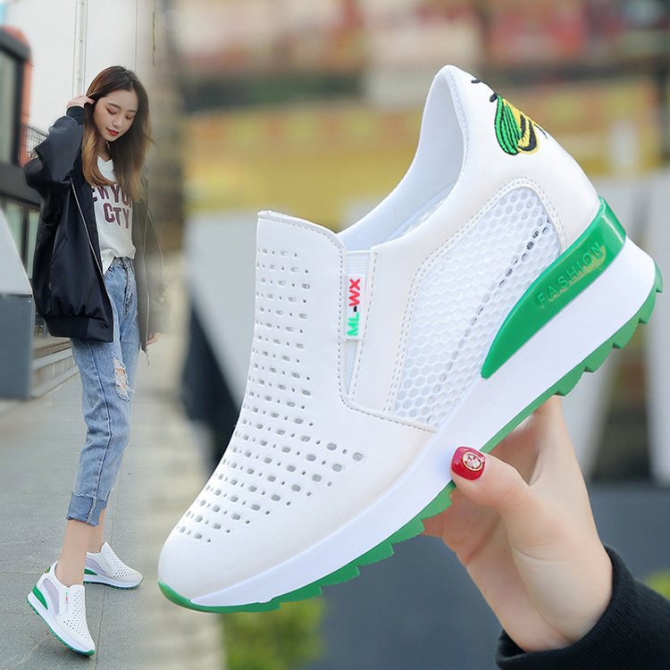 Women's hollow white shoes