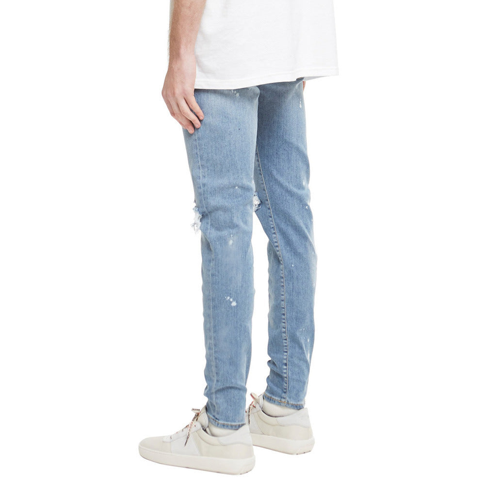 Fashion Trendy Brand Male Jeans Personality Ripped Male Jeans