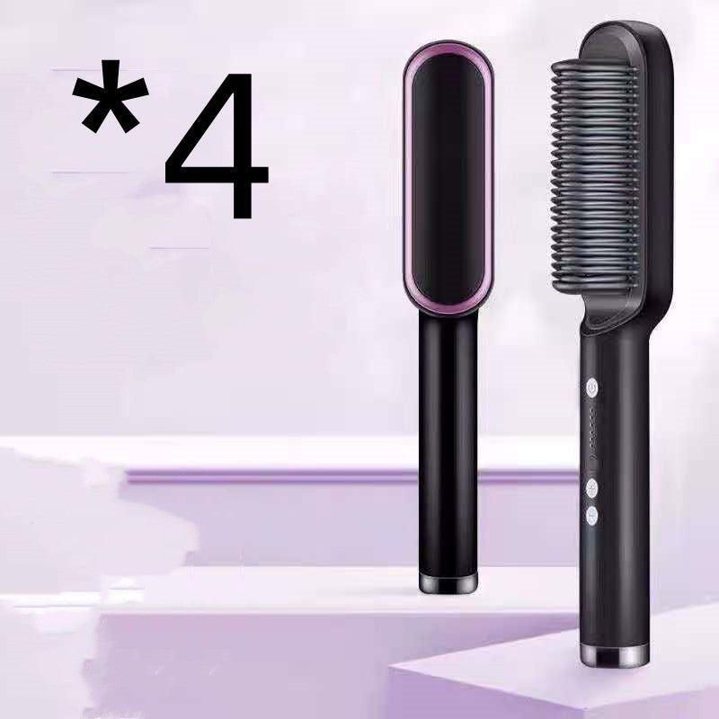 New 2 In 1 Hair Straightener Hot Comb Negative Ion Curling Tong Dual-purpose Electric Hair Brush - taylorkinfo