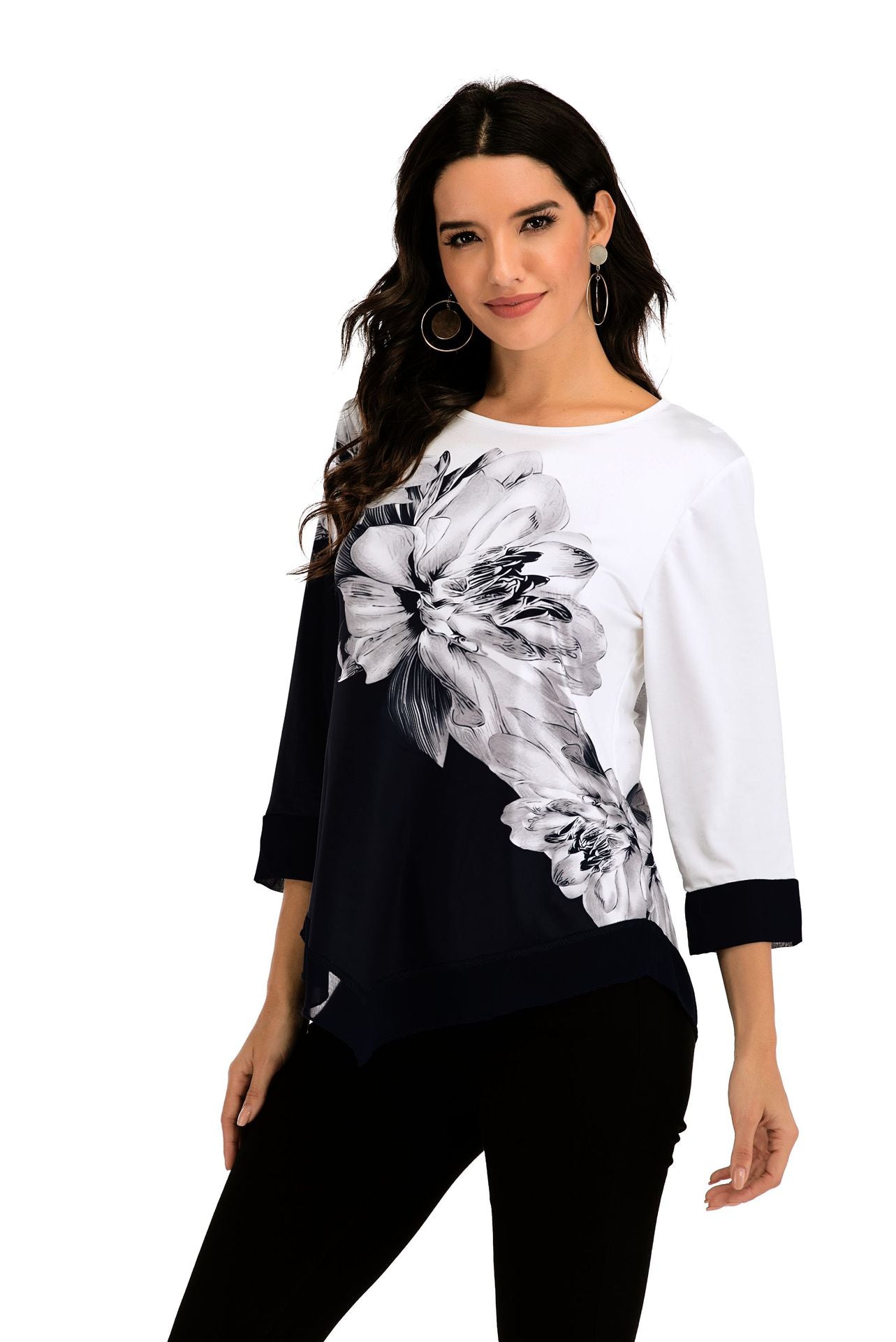 Loose Irregular Hem Blouse