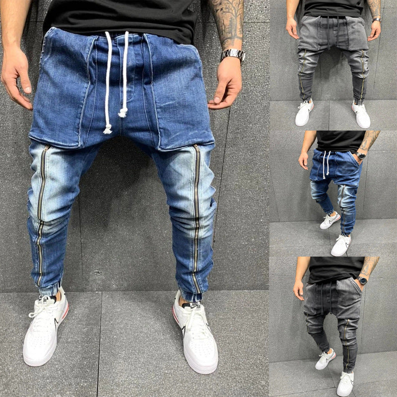 Men's Jeans Casual Sports Pants Leggings Washed Jeans