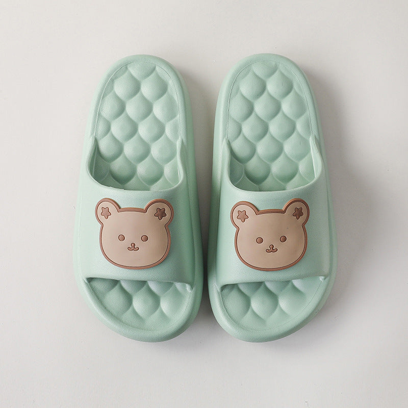 Bear Home Shoes Sole Bubble Design Massage Slippers Soft Bathroom Slippers