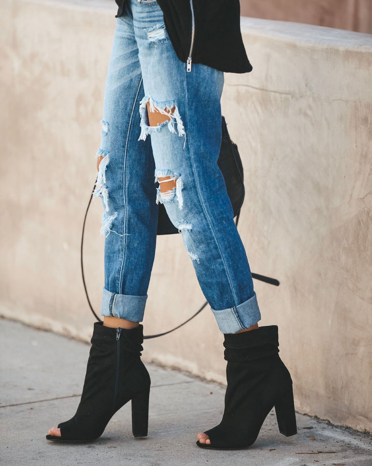 Large ripped jeans