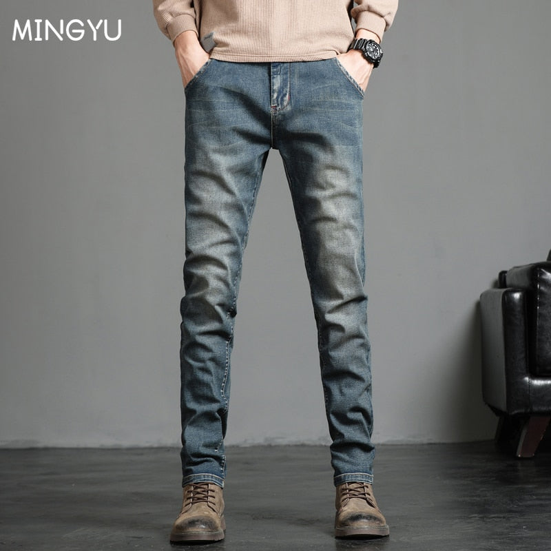 2023 New Men&#39;s Stretch Skinny Jeans Fashion Casual Cotton Denim Slim Fit Pants Male Korean Trousers Streetwear Brand Clothing - taylorkinfo