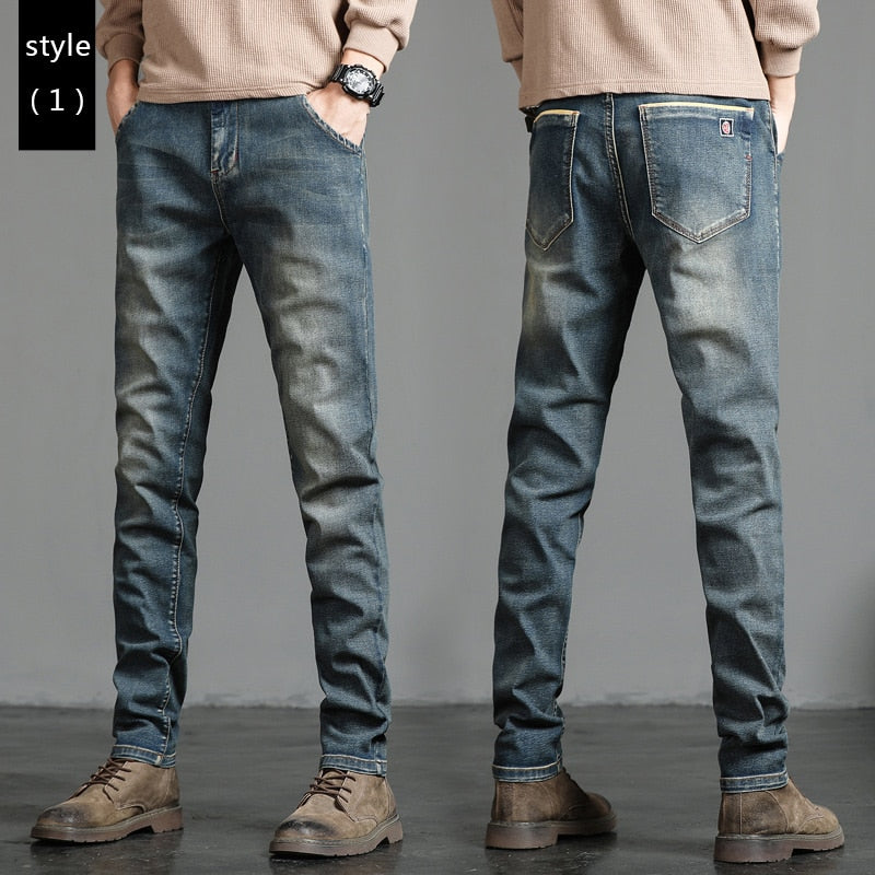 2023 New Men&#39;s Stretch Skinny Jeans Fashion Casual Cotton Denim Slim Fit Pants Male Korean Trousers Streetwear Brand Clothing - taylorkinfo