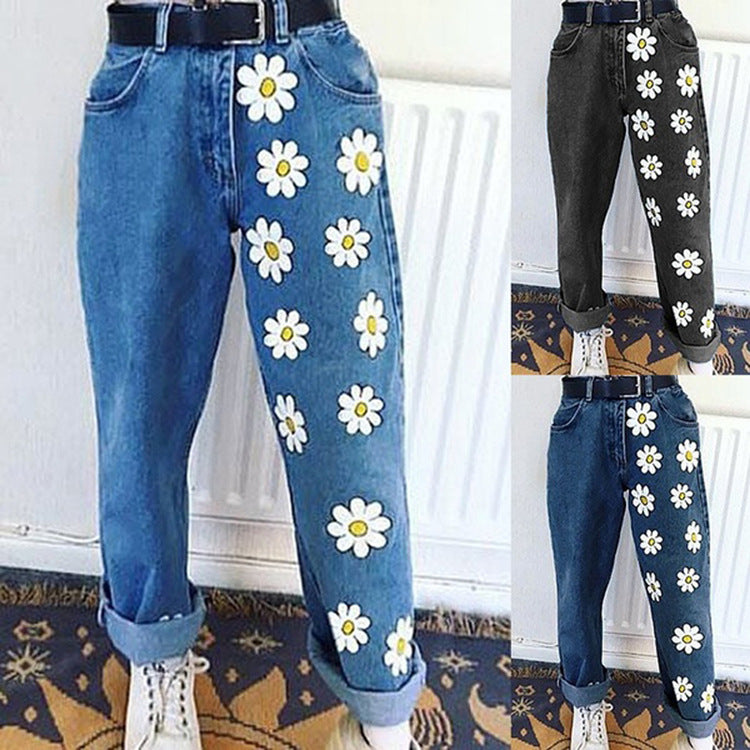 Printed slim jeans