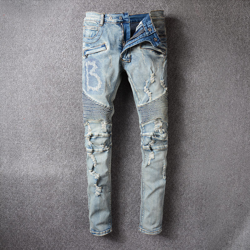 Ripped Biker Jeans