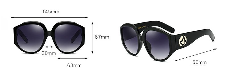 Oversize Women Round Sun Glasses