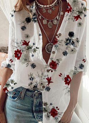 Loose V-neck blouse