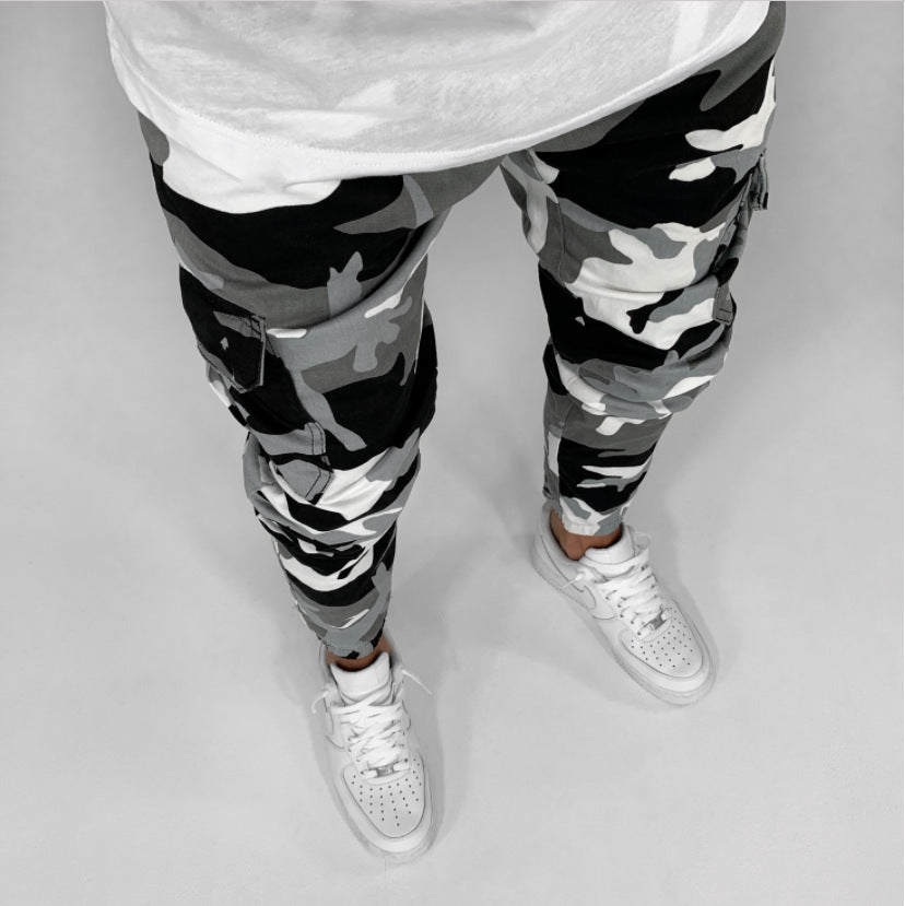 Men's Multi Pocket Stretch Jeans Camouflage Cargo Jeans