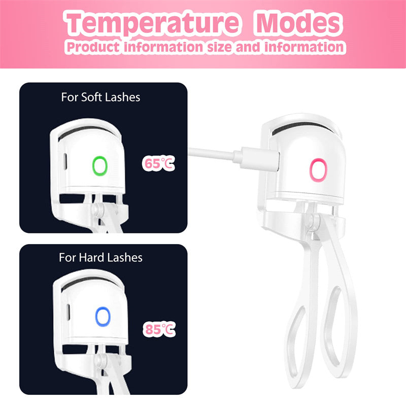 Heated Eyelash Curler Electric Temperature Control Mini Eyelash Curler Electric Portable Charging - taylorkinfo