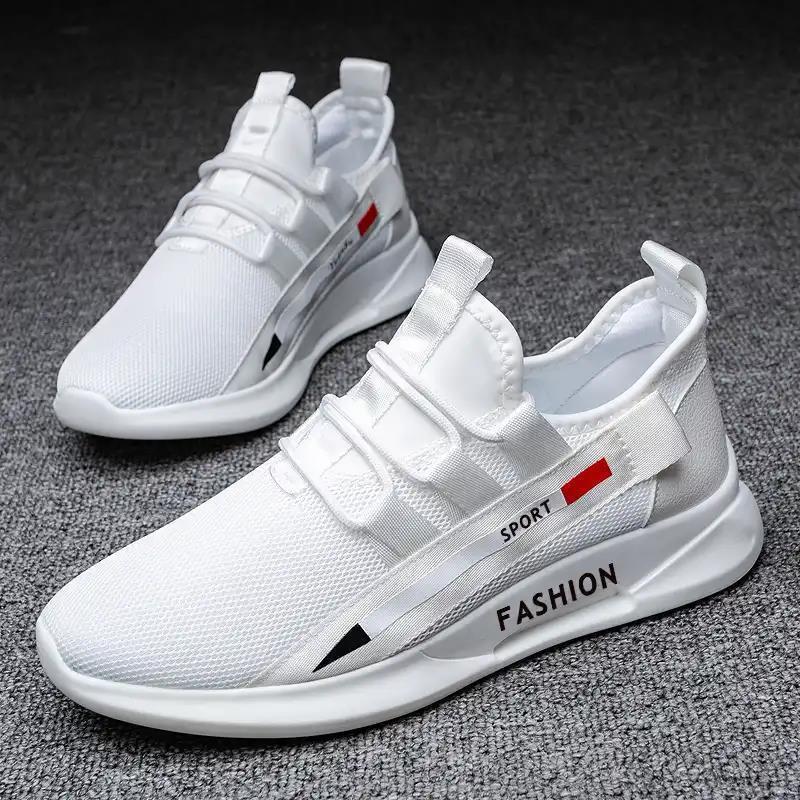 Men's sports running shoes youth white shoes