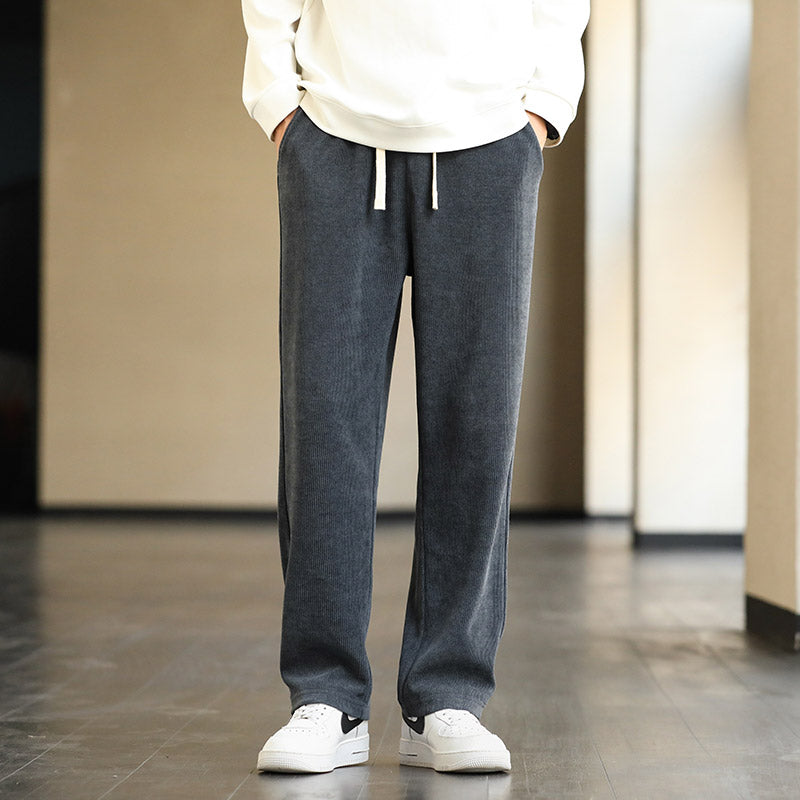 Mens Fashion Casual Loose Straight Leg Trousers