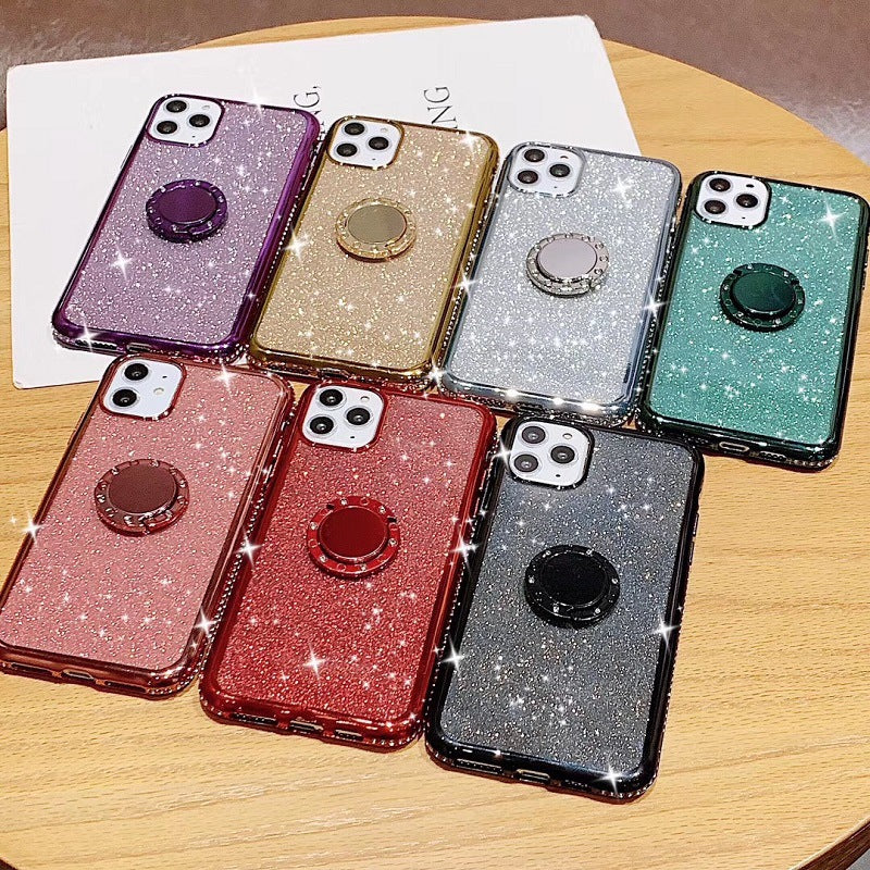 Compatible with Apple , Glitter Electroplating Side Diamond Soft Phone Case