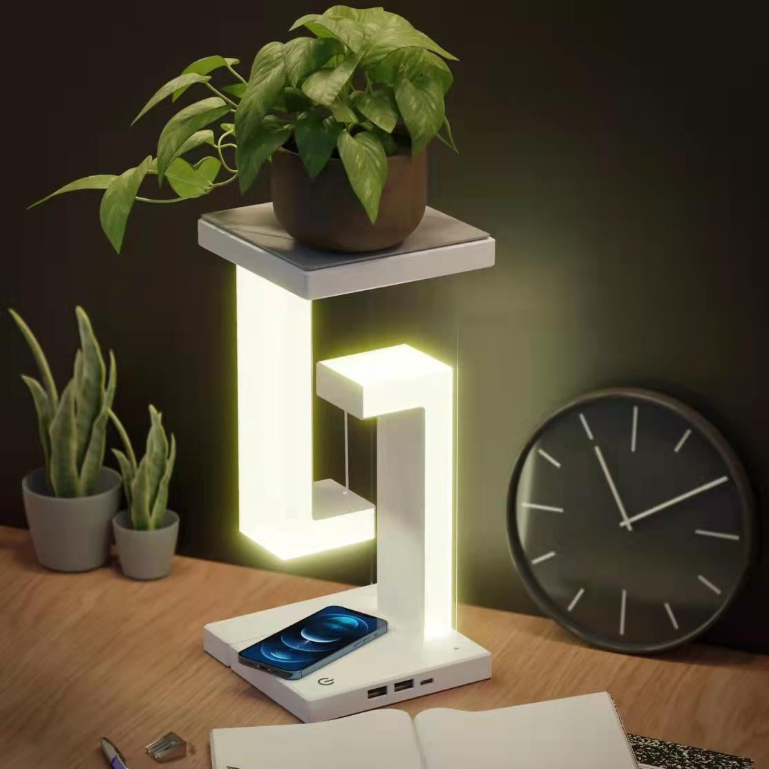 Creative Smartphone Wireless Charging Suspension Table Lamp Balance Lamp Floating For Home Bedroom - taylorkinfo