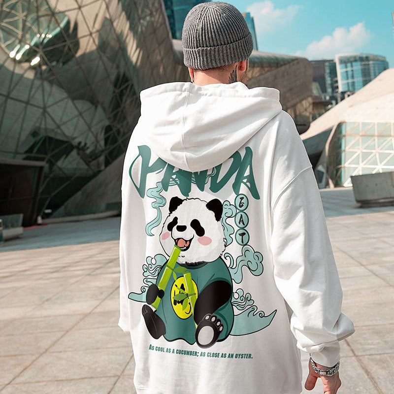 Mens Fashion Casual Loose Panda Print Sweatshirt