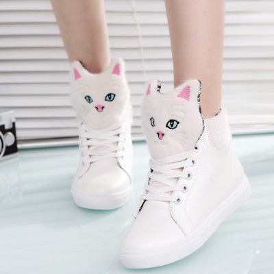 Foreign trade aliexpress white shoehead high shoes shoes lady spring leisure shoes wholesale Korean Students