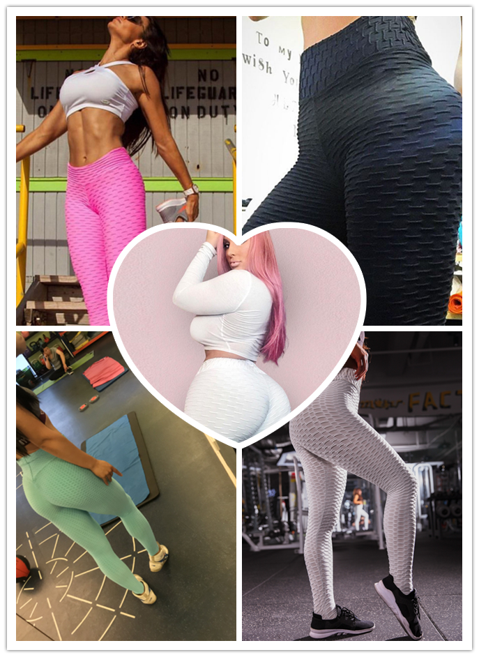 Hip-turned Folds Elastic High-waist Fitness Leggings Breathable Slim Indoor Sports - taylorkinfo