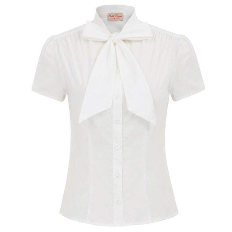 Ladies summer color retro short blouse shirt