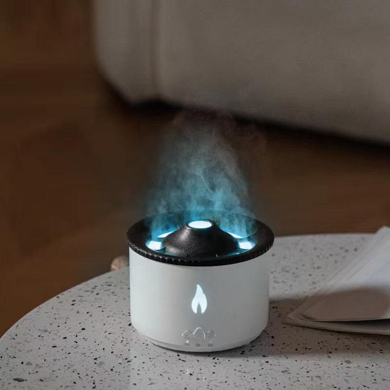 2022 New Creative Ultrasonic Essential Oil Humidifier Volcano Aromatherapy Machine Spray Jellyfish Air Flame Humidifier Diffuser - taylorkinfo