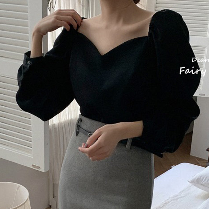 Loose Puffed Sleeve Blouse Blouse Woman