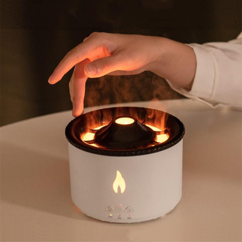 2022 New Creative Ultrasonic Essential Oil Humidifier Volcano Aromatherapy Machine Spray Jellyfish Air Flame Humidifier Diffuser - taylorkinfo