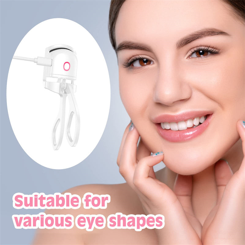 Heated Eyelash Curler Electric Temperature Control Mini Eyelash Curler Electric Portable Charging - taylorkinfo