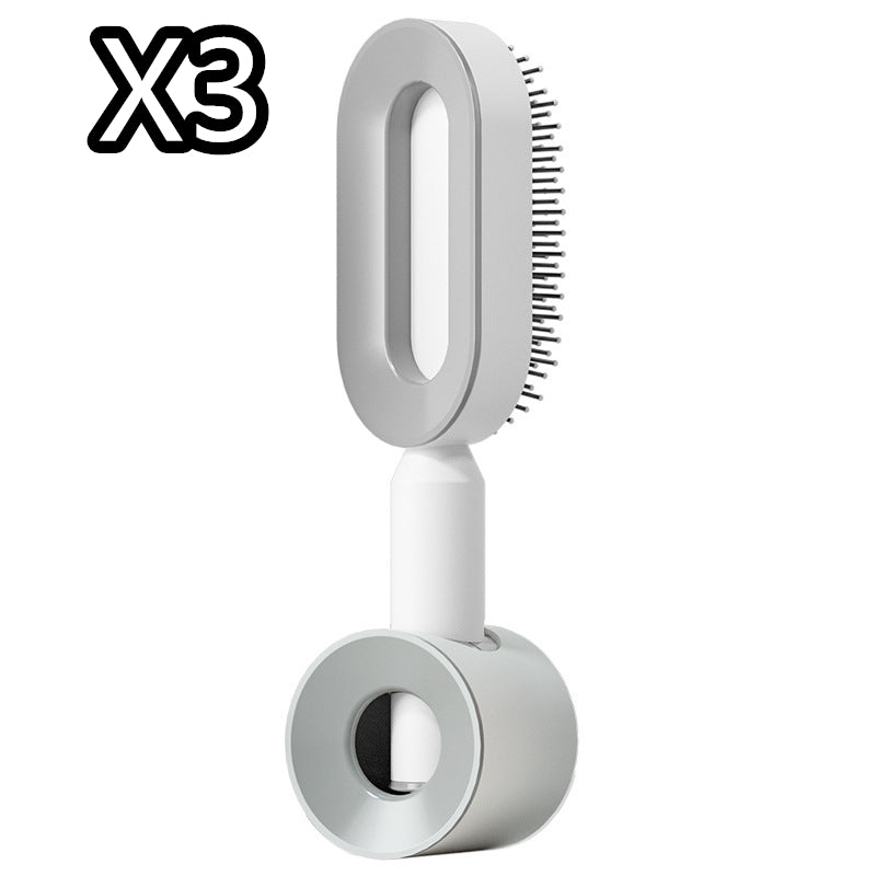 Self Cleaning Hair Brush For Women One-key Cleaning Hair Loss Airbag Massage Scalp Comb Anti-Static Hairbrush - taylorkinfo